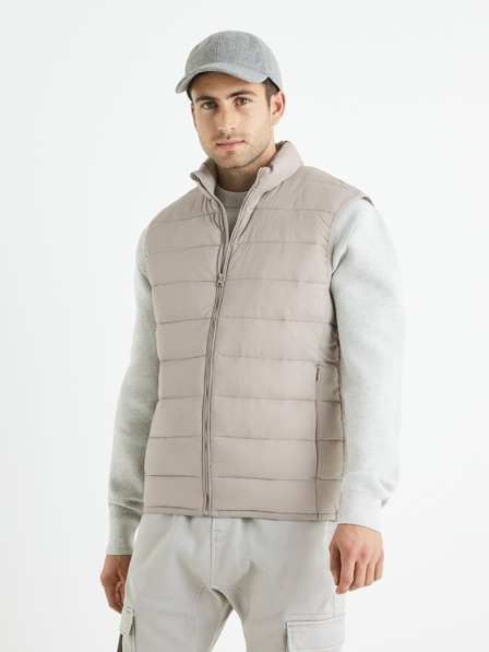Celio Világosszürke férfi steppelt mellény Celio Bulock