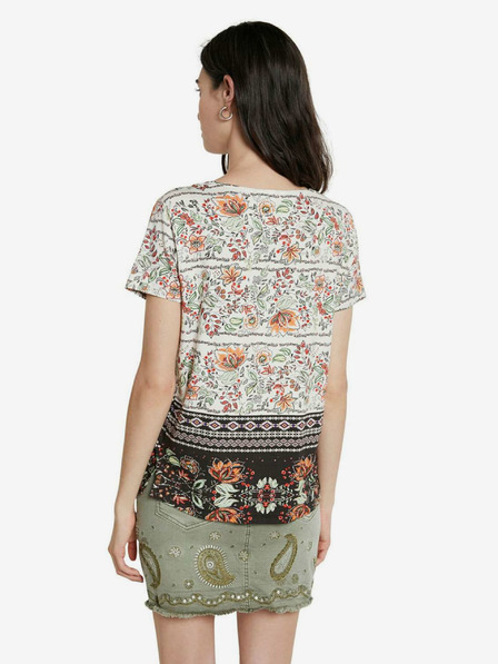 Desigual Zöld-fehér Desigual TS Cracovia póló