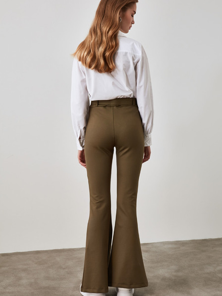 Trendyol Khaki női nadrág övvel Trendyol