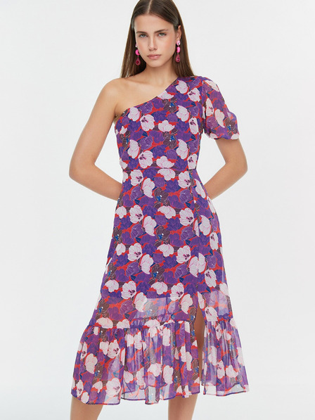 Trendyol Lila virágos midi ruha Trendyol
