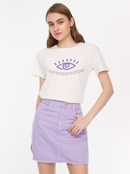 Trendyol Világos lila farmer mini szoknya Trendyol