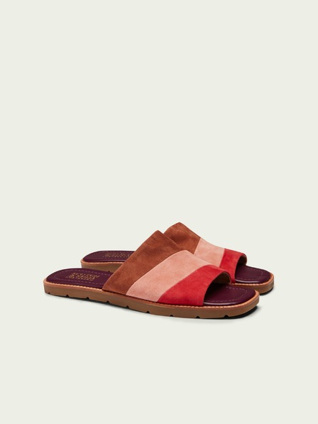 Scotch & Soda Piros és barna női szarvasbőr papucs Scotch & Soda Tilda Tilda