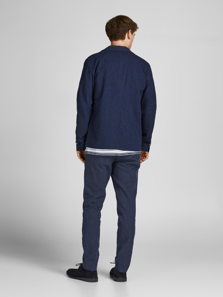 Jack & Jones Jack & Jones vászon sötétkék öltönynadrág