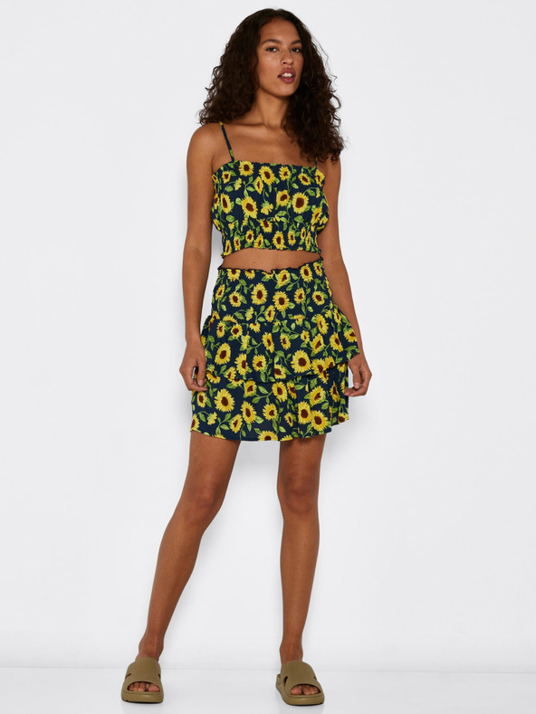 Noisy May Sárga és kék virágos rövid szoknya Noisy May Sunflower