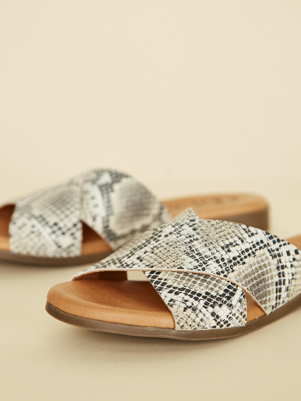 Ojju Szürke bőrpapucs kígyómintás OJJU