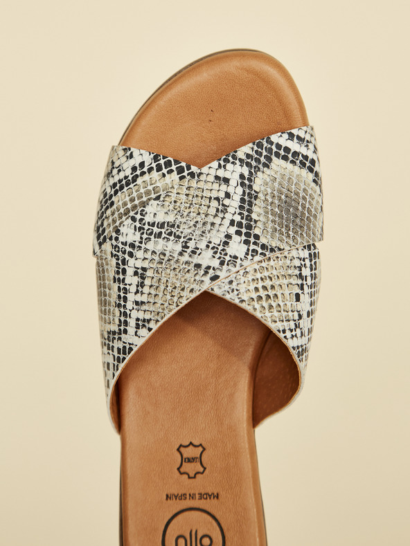 Ojju Szürke bőrpapucs kígyómintás OJJU