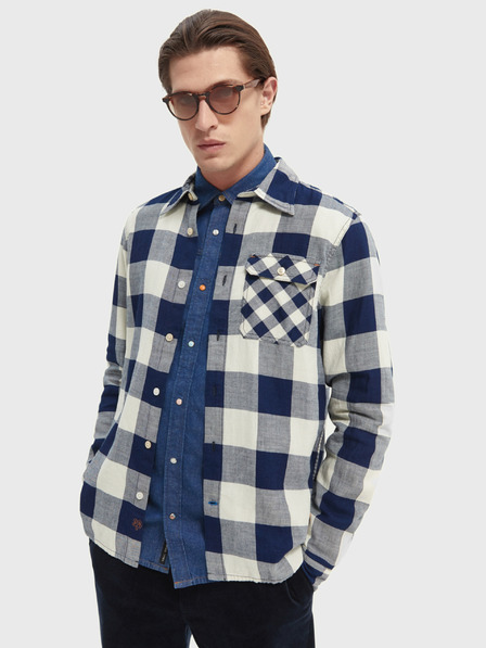 Scotch & Soda Sötétkék Scotch & Soda férfi kockás ing