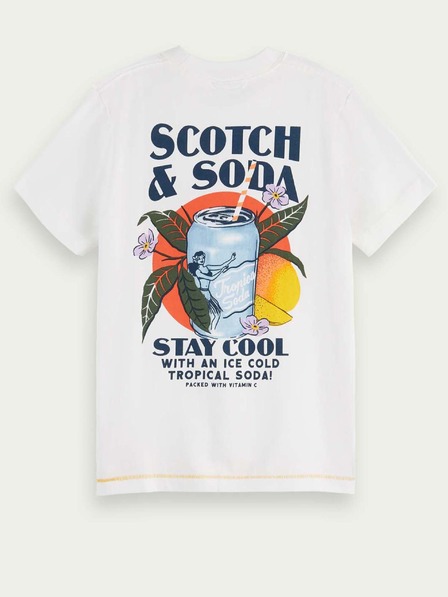 Scotch & Soda Fehér fiú póló Scotch & Soda nyomtatással