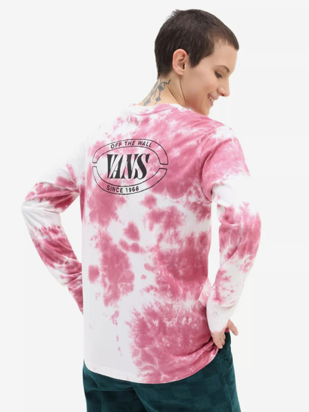 Vans Fehér és rózsaszínű női batikolt hosszú ujjú póló VANS
