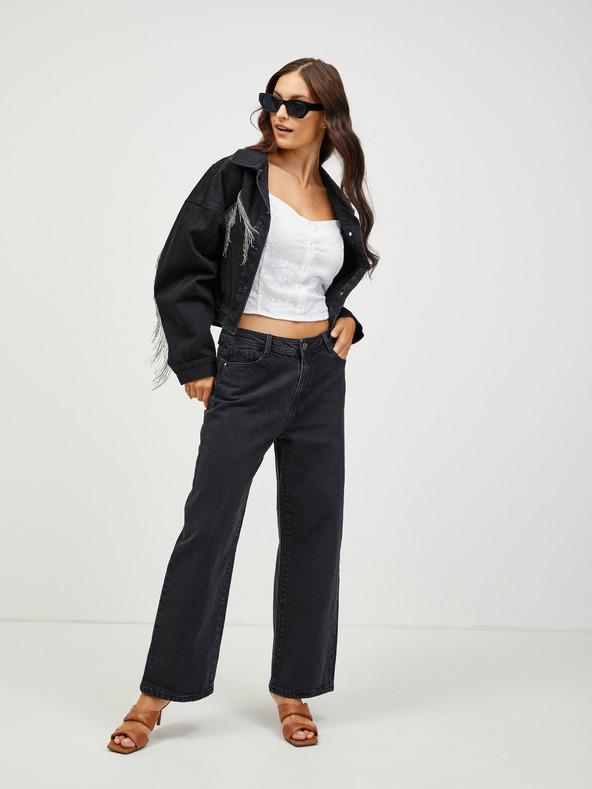 CAMAIEU Fehér, mintás, kivágott trikó CAMAIEU