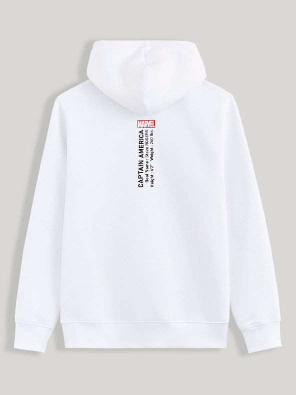 Celio Fehér férfi Celio Captain America nyomtatott kapucnis pulcsi