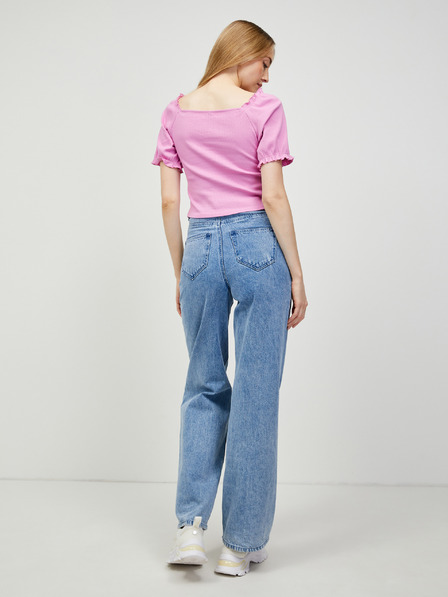 Pieces Rózsaszín crop top Pieces Tegan