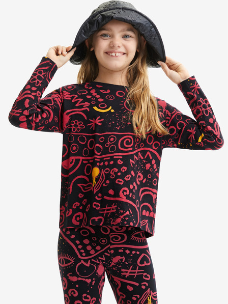 Desigual Desigual Carlota Fekete lányoknak mintás póló