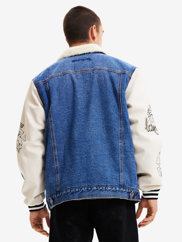 Desigual Fehér és kék férfi denim dzseki Desigual Wolf