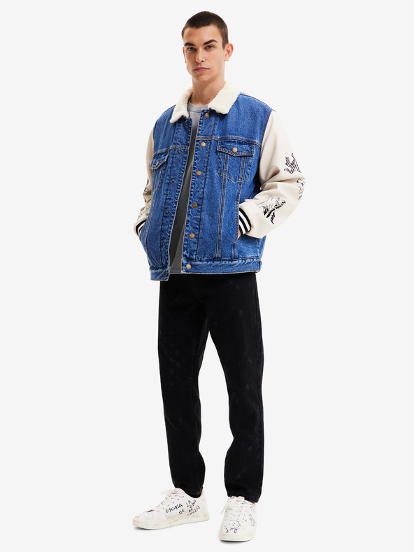 Desigual Fehér és kék férfi denim dzseki Desigual Wolf