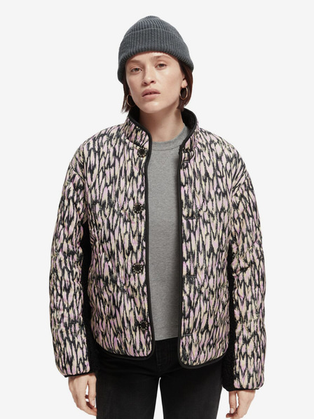 Scotch & Soda Fekete női fordítható mintás kabát Scotch & Soda