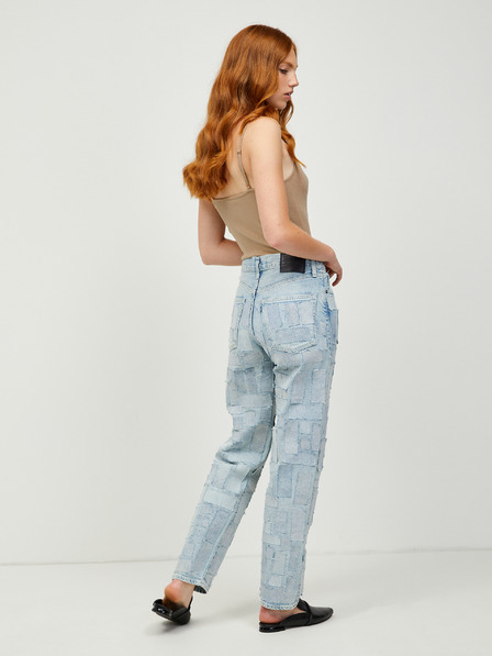 Pieces Bézs bordázott body Pieces Kitte