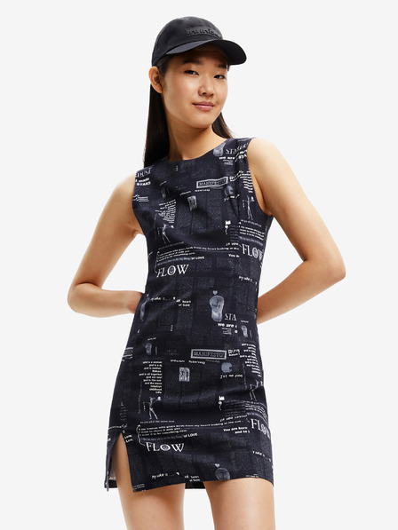 Desigual Fekete női Desigual Lea mintás ruha Desigual Lea mintás ruha