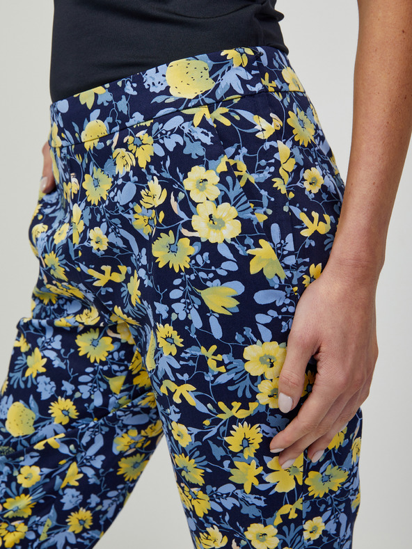 Orsay ORSAY sárga-kék rövidített virágmintás nadrág