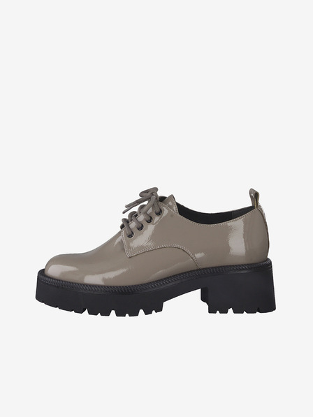 Tamaris Világosbarna fényes sarkú cipő Tamaris