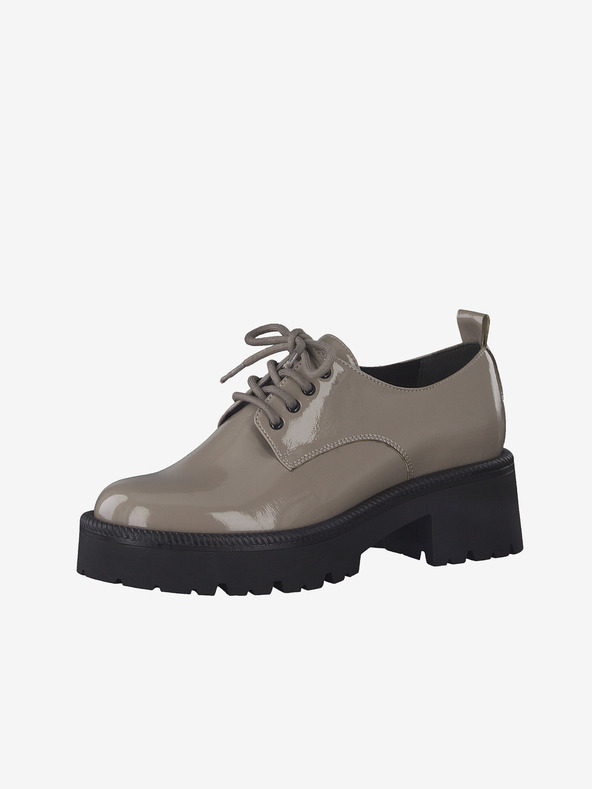 Tamaris Világosbarna fényes sarkú cipő Tamaris