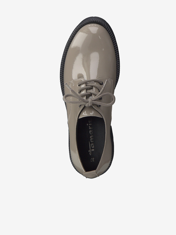 Tamaris Világosbarna fényes sarkú cipő Tamaris