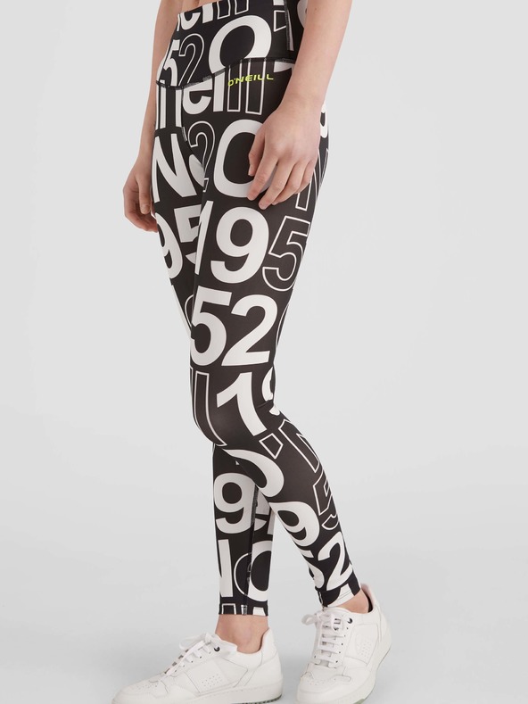 O'Neill Fehér-fekete női mintás sportleggings O'Neill Multi
