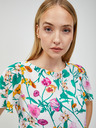 Orsay ORSAY zöld-fehér virágmintás hátulkötős blúz