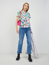 Orsay ORSAY zöld-fehér virágmintás hátulkötős blúz