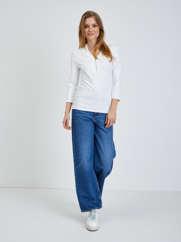 Orsay ORSAY krémszínű póló háromnegyedes ujjal