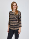 Orsay ORSAY fekete csíkos póló háromnegyedes ujjal