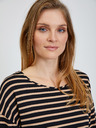 Orsay ORSAY fekete csíkos póló háromnegyedes ujjal