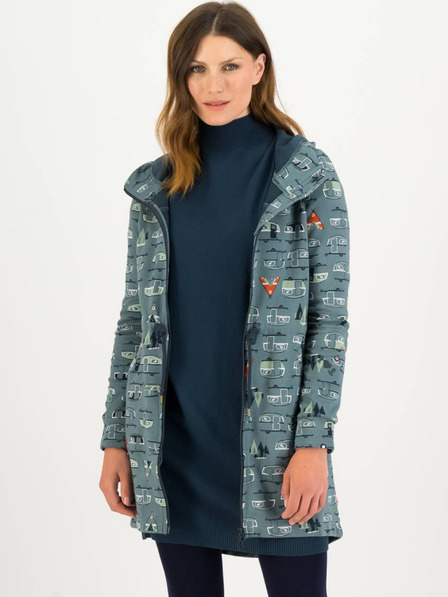 Blutsgeschwister Kék mintás kapucnis parka Blutsgeschwister Cosyshell kapucnis parka