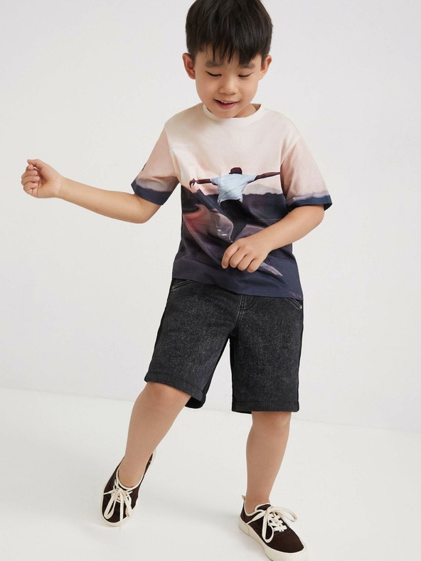 Desigual Világos rózsaszín fiú Desigual Kiwi póló