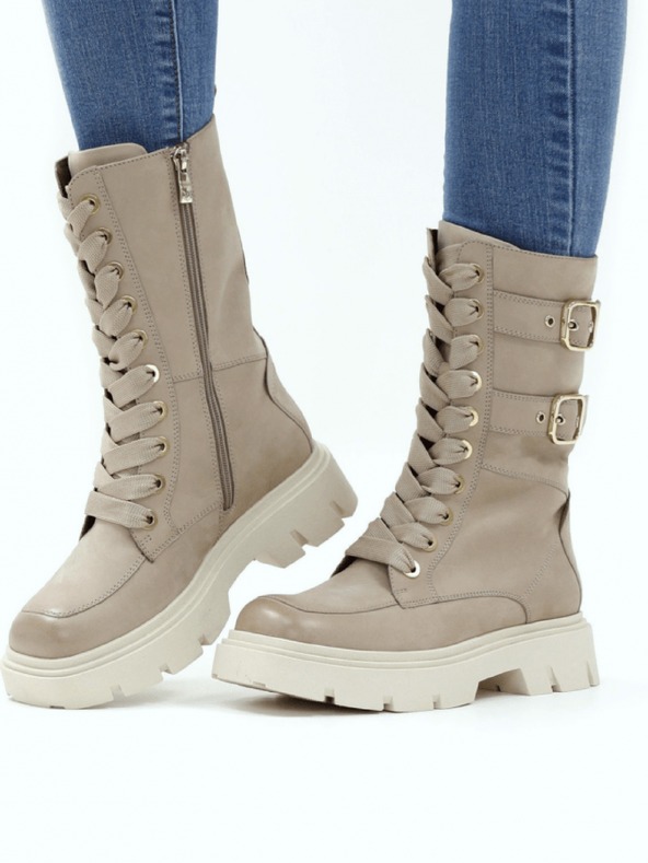 Caprice Bézs színű női Caprice szigetelt bőrcsizma