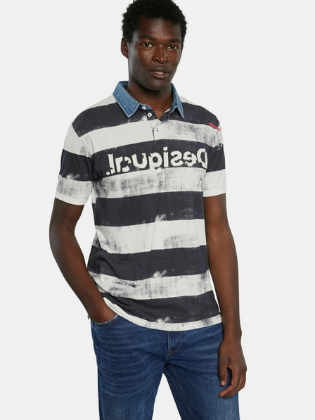 Desigual Desigual TS Julien fekete-fehér csíkos férfi póló