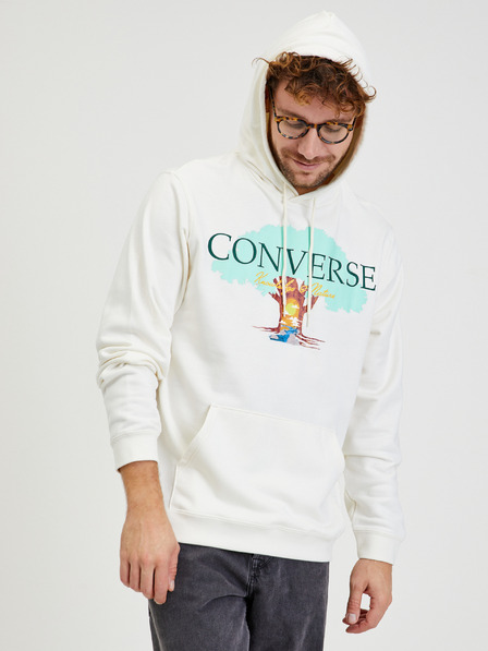 Converse Converse krém színű férfi kapucnis pulóver