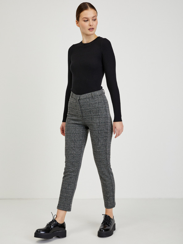 Orsay ORSAY szürke rövidített kockás női nadrág