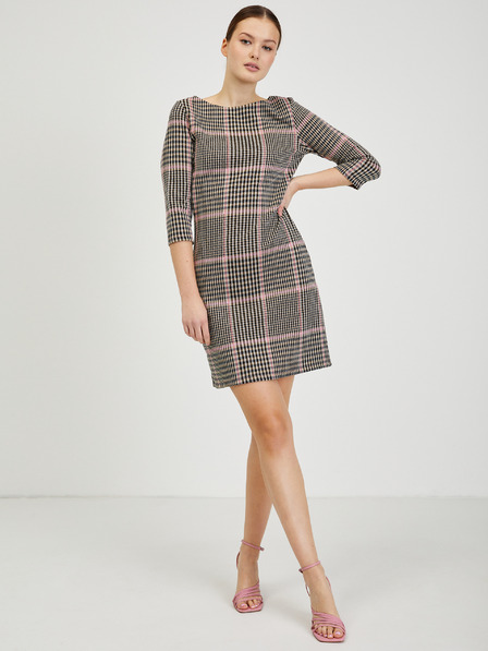 Orsay ORSAY rózsaszín-fekete kockás női ruha