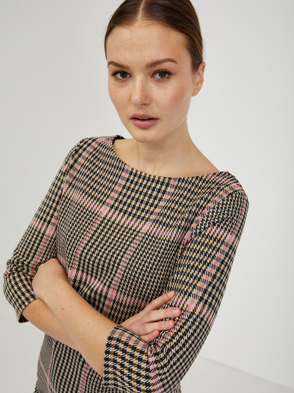 Orsay ORSAY rózsaszín-fekete kockás női ruha