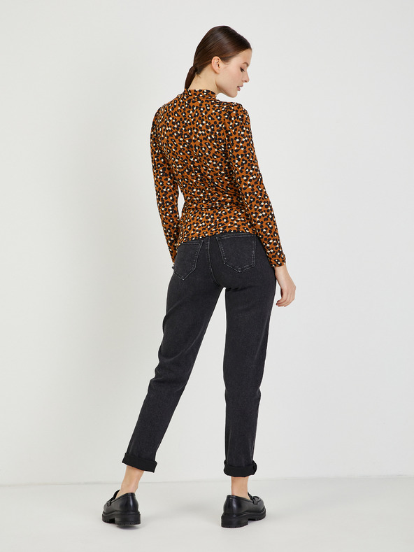 Orsay ORSAY Paisy barna mintás női póló