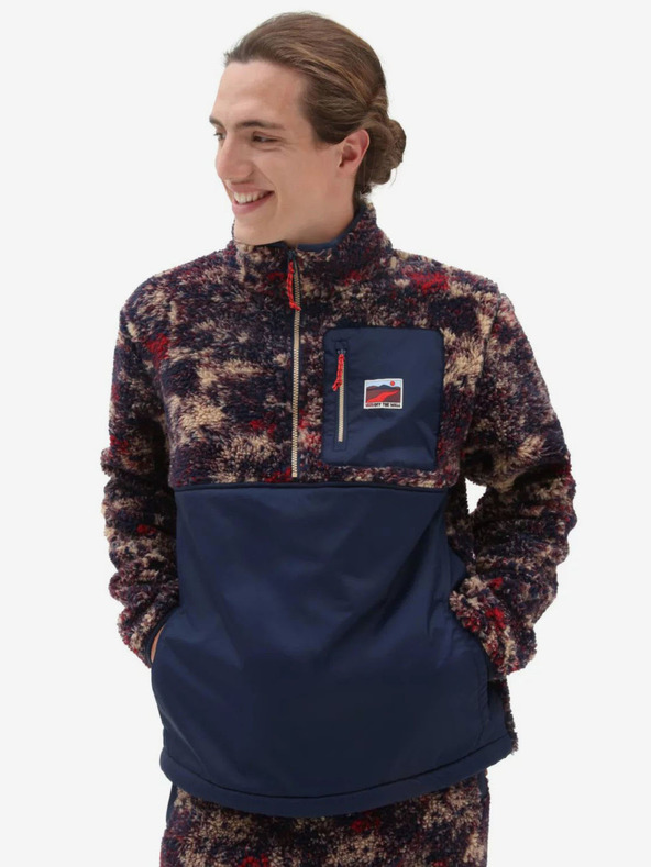 Vans Piros és kék férfi mintás műszőrme pulóver VANS
