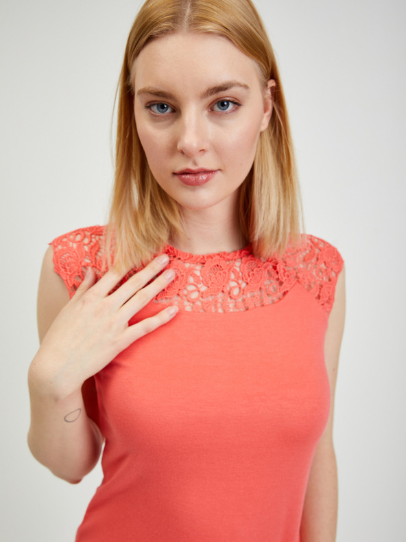 Orsay ORSAY narancssárga női póló csipkével