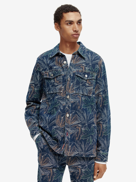 Scotch & Soda Sötétkék Scotch & Soda férfi mintás farmerdzseki