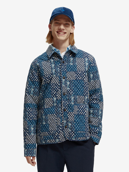 Scotch & Soda Kék férfi Scotch & Soda mintás steppelt ingkabát