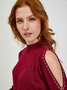 Orsay ORSAY borszínű női pulóverruha kivágásokkal