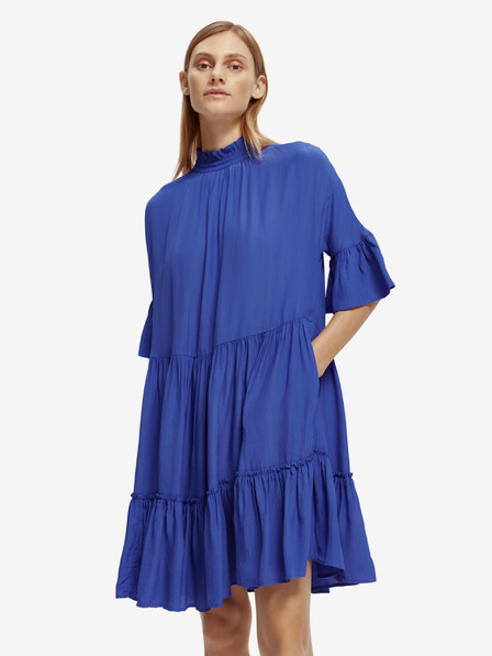 Scotch & Soda Scotch & Soda kék női fodros ruha Scotch & Soda