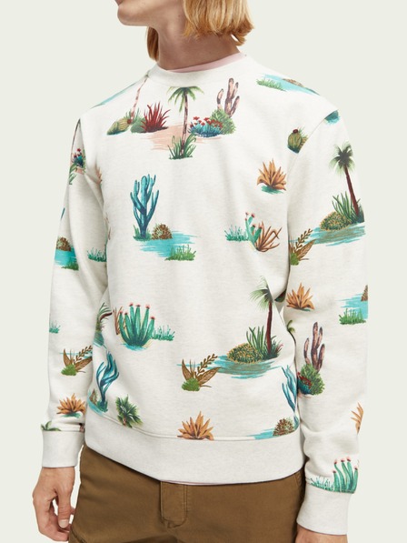 Scotch & Soda Bézs férfi mintás pulóver Scotch & Soda