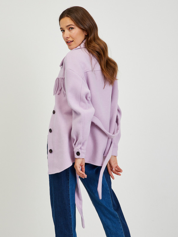 Orsay ORSAY halványlila ingkabát rojtokkal