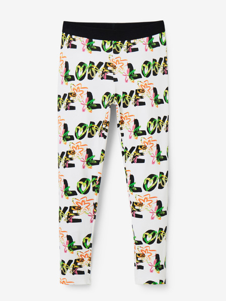 Desigual Fehér mintás lány leggings Desigual Garden